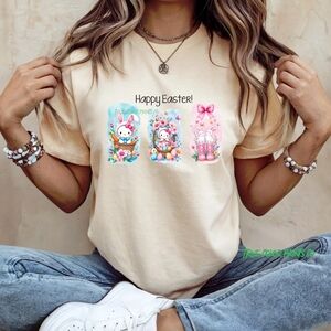 Gildan Cream Short Sleeve Tee with Vibrant Gnome Graphic